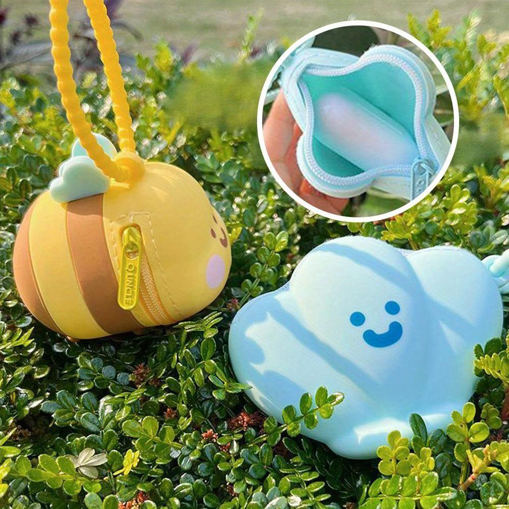 Silicone Earphone Storage Bag Cartoon Shell Bee Silicone Coin Purse Wear-resistant Ultra Light Earphone Cover Gift