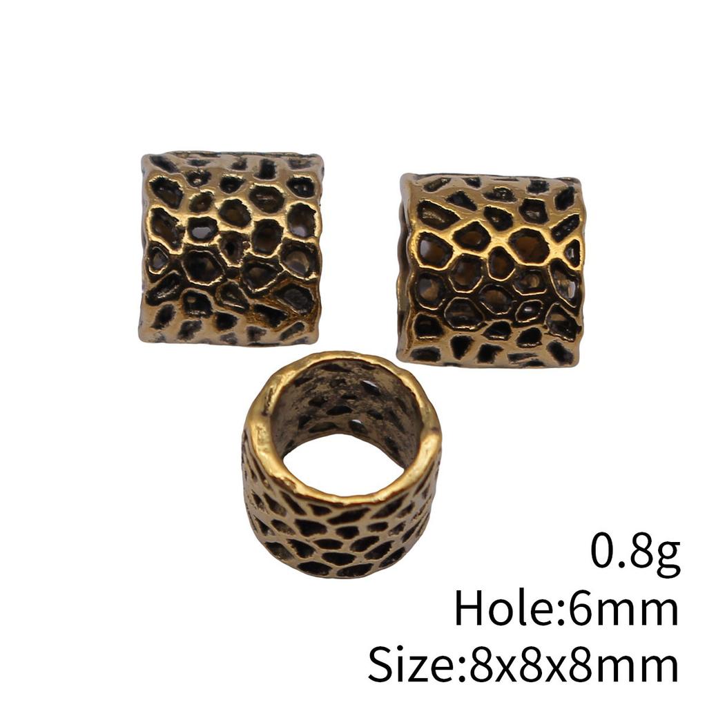 Concentric Circle Pattern Tube Spacer Beads Metal Loose Beads For Bracelet Necklace Hair Jewelry Craft Accessories For