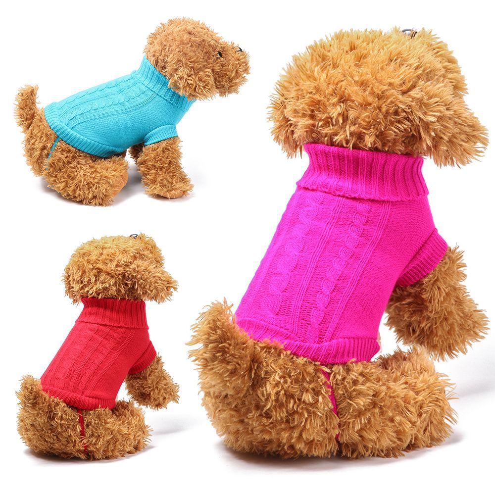 Niedliche Welpenkostüme Winterbekleidung Haustier-Hoodie Mantel Geschirr Weste Gestrickter Haustierpullover Hundepullover