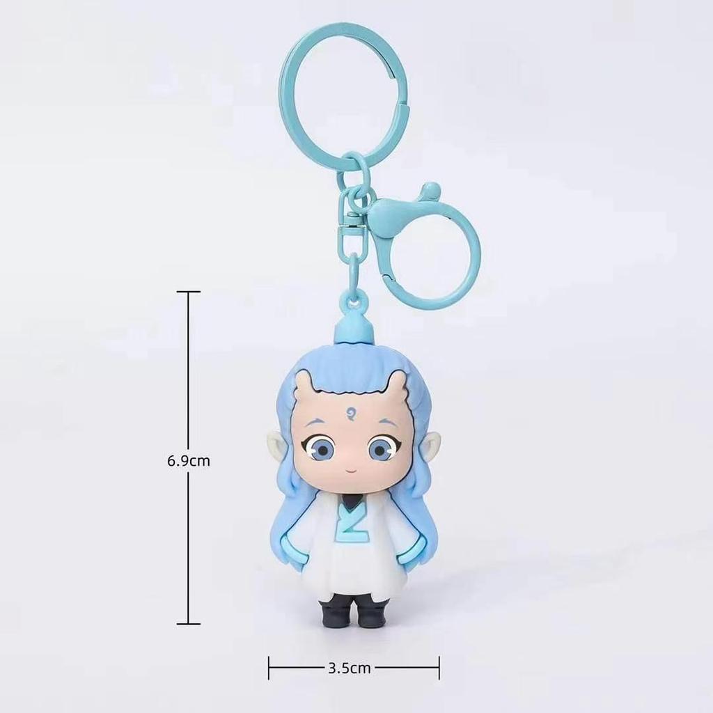 Nezha: Birth of the Demon Child 3D Keychain - Trendy Ao Bing Figurine Backpack Decoration Gift