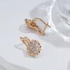New  Rose Gold Color Sexy Drop Earrings Unusual Flower Natural Zircon Women'S Earrings Party Girls Exaggerated Jewelry
