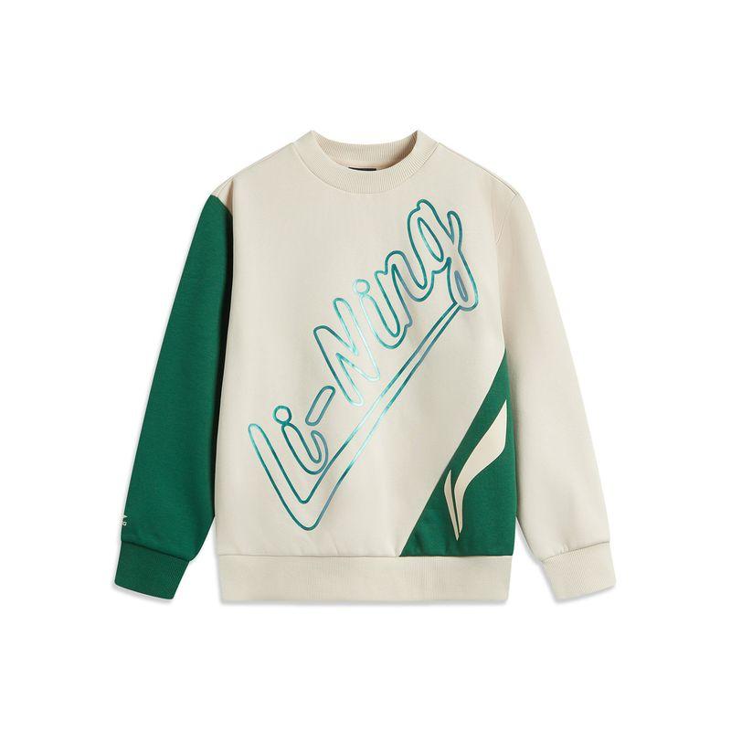 

Li Ning Kids Fleece-lined Antibacterial Autumn and Winter Sweatshirt Dune khakis (Fleece-lined) 110cm