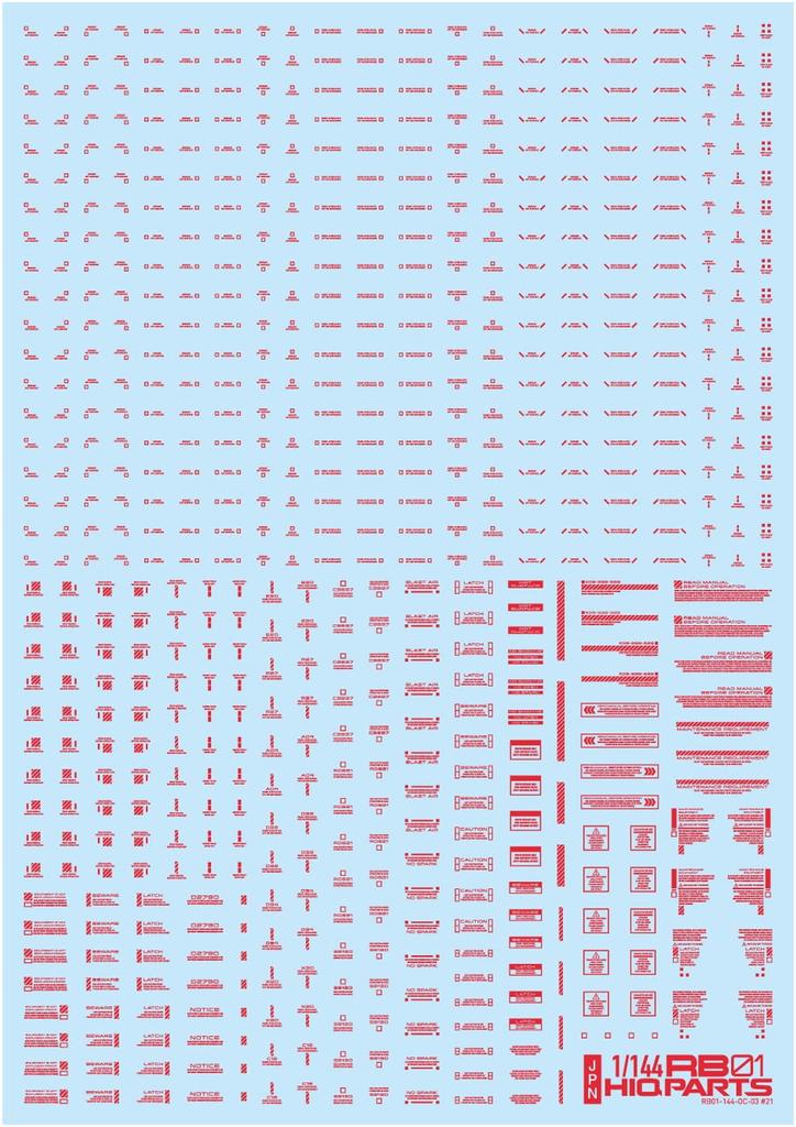 RB01 Caution Decal Color Red 1/144