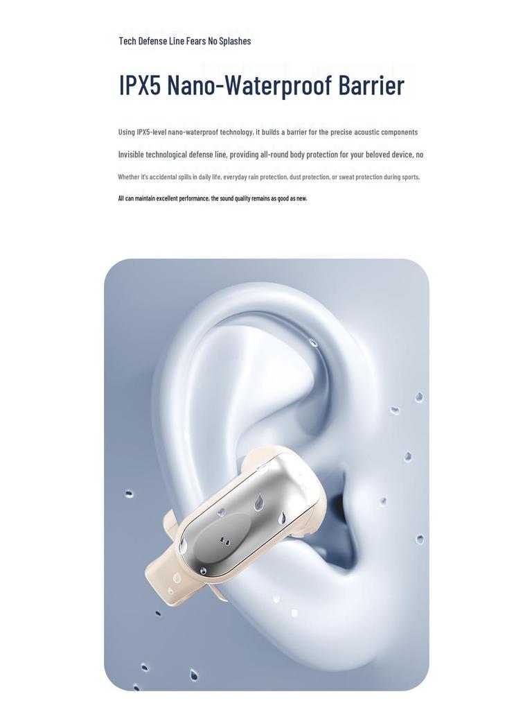 2025 AI Translation Noise-Canceling Bluetooth Ear Clip Earbuds with Long Battery Life for Sports