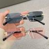 7PCS Sunglesses for Women Fashion Rimless Beach Gradient Sungl Fashion Eyewear UV400 Eyegles