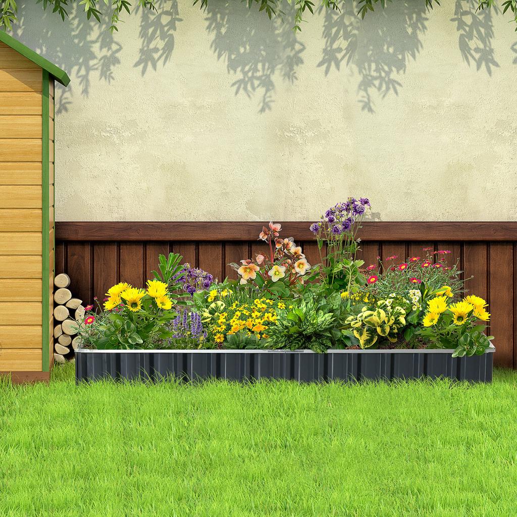 645L Metal Raised Garden Bed, DIY Large Steel Planter Box, No Bottom w/ A Pairs of Glove for Backyard, Patio to Grow Vegetables, Herbs, and Flowers