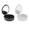 Compact Teeth Guard Holder Polypropylene Mouth Guard Case Ventilated Denture Storage Box with Small Mirror