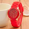 Geneva Three-Eye Silicone Watch: Fashionable Style for Ladies
