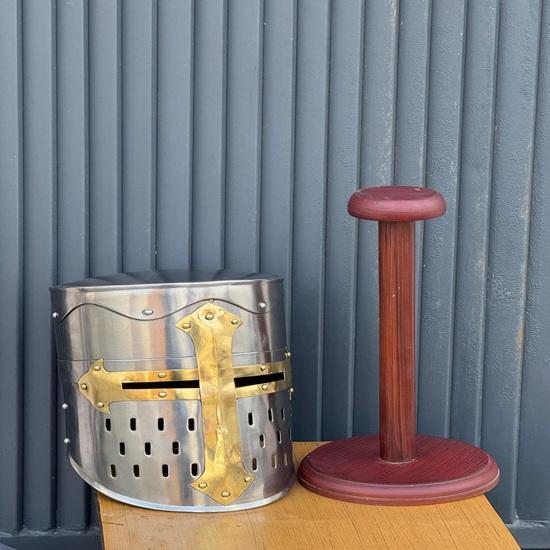 Handmade Templar Crusader Knight Helmet Wearable Steel Armor with Free Display Stand