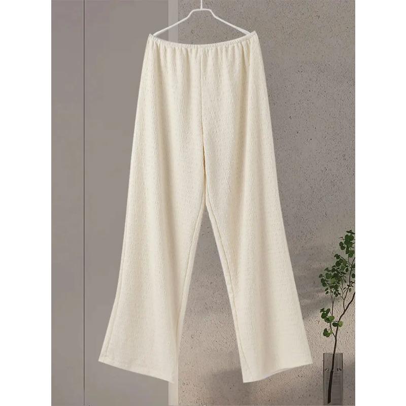 Casual Long Pants Suit Women Loose Solid Elastic Sleeveless Irregular Sets Female Fashion High Waist Puffy Set 2 Pieces Lady