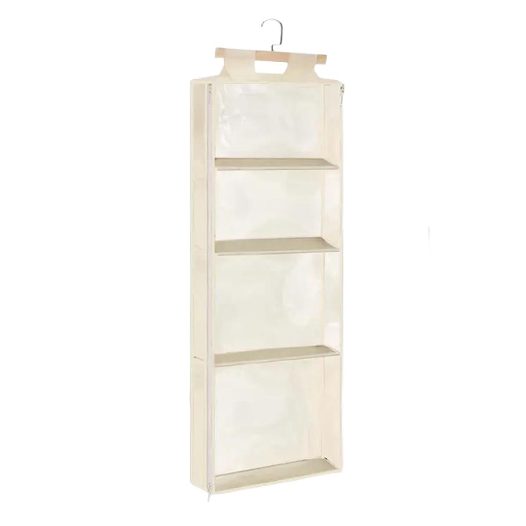 2025 New Hanging Yarn Storage with 4 Large Pockets Clear Knitting Organizer Storage with Zippers for Crochet Lovers