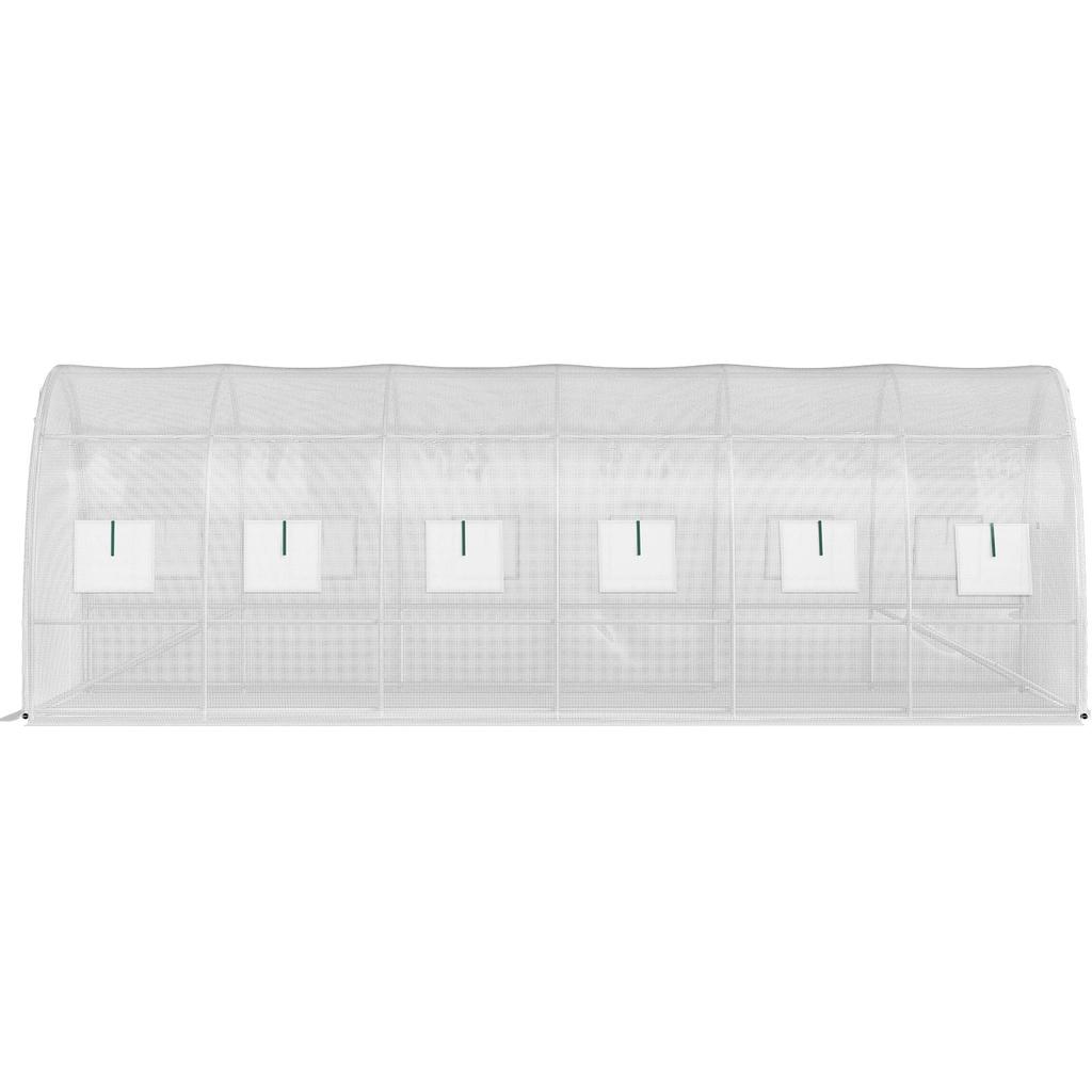 VEVOR Estufa Túnel Walk-in, 609,6 x 304,8 x 213,4 cm Estufa Portátil para Plantas com Arcos de Aço Galvanizado, 3 Vigas Superiores, 4 Hastes Diagonais