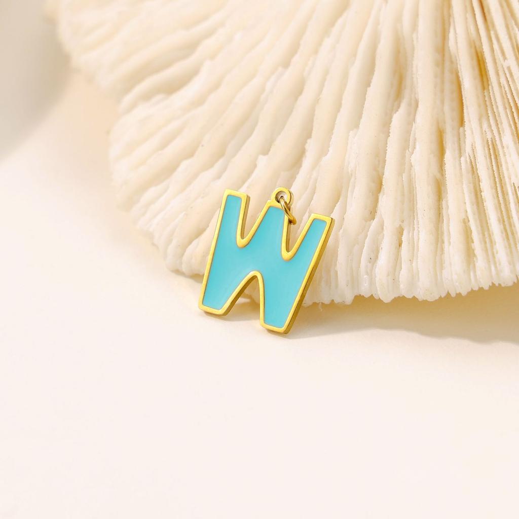 CARLIDANA Hot Sale New Style Hot Sale DIY Accessories Oil Drop Colorful Initial A -Z Letter Brand Stainless Steel Pendant Charms