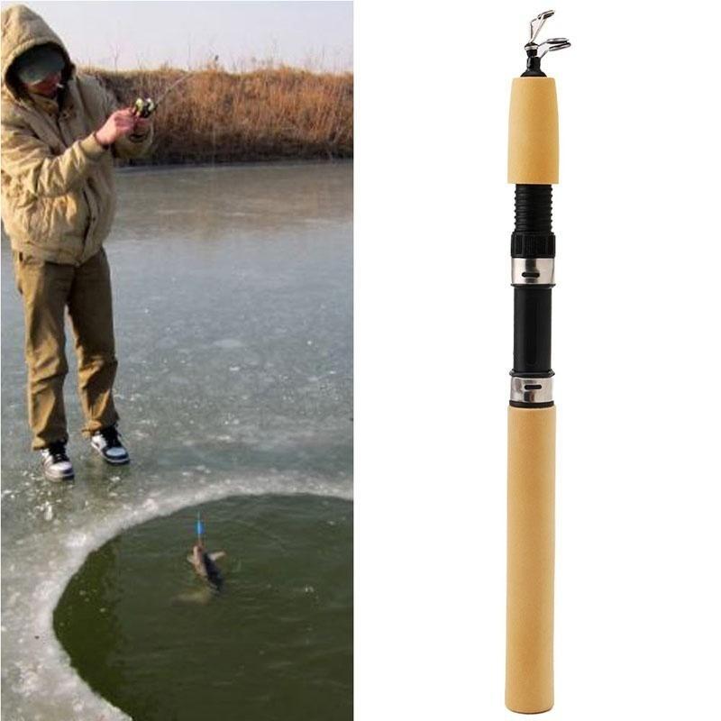 1 pc Portable Mini Ice Fishing Rod 33cm High Durable Fishing Pole With Reels