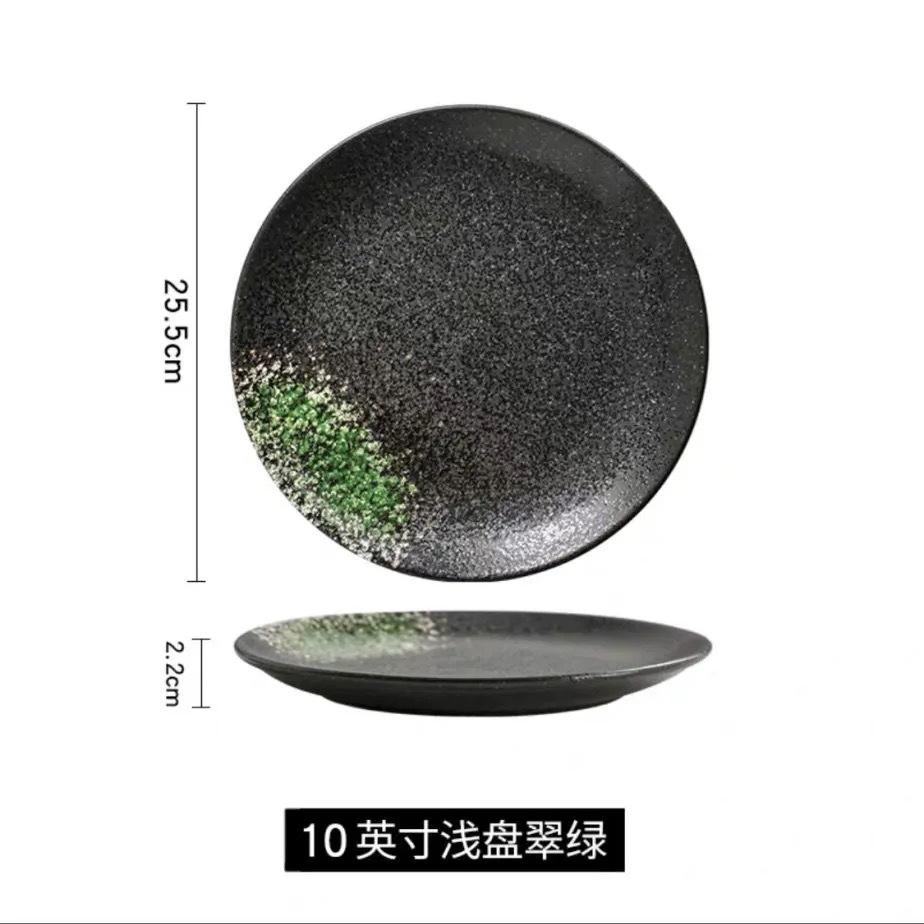Ceramic Dinner Plates Creative Japanese Style Glaze Round Steak Salad Fruit Dessert Food Plate Kitchen Tableware Gift