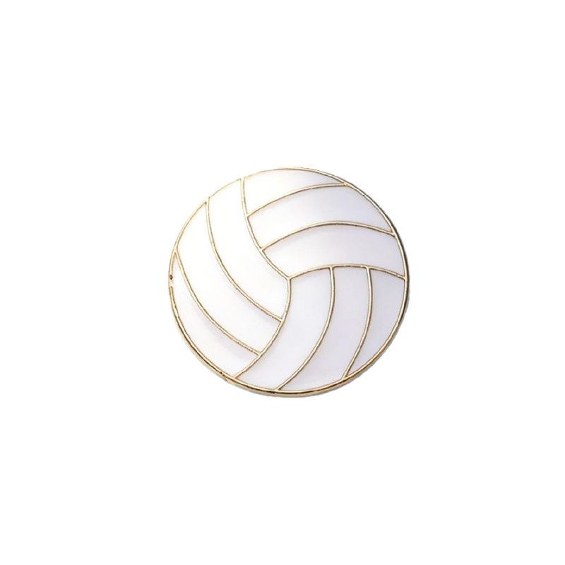 Sporty Style Baseball and Volleyball Metal Brooch, Small and Unique Creative Ball-themed Pins