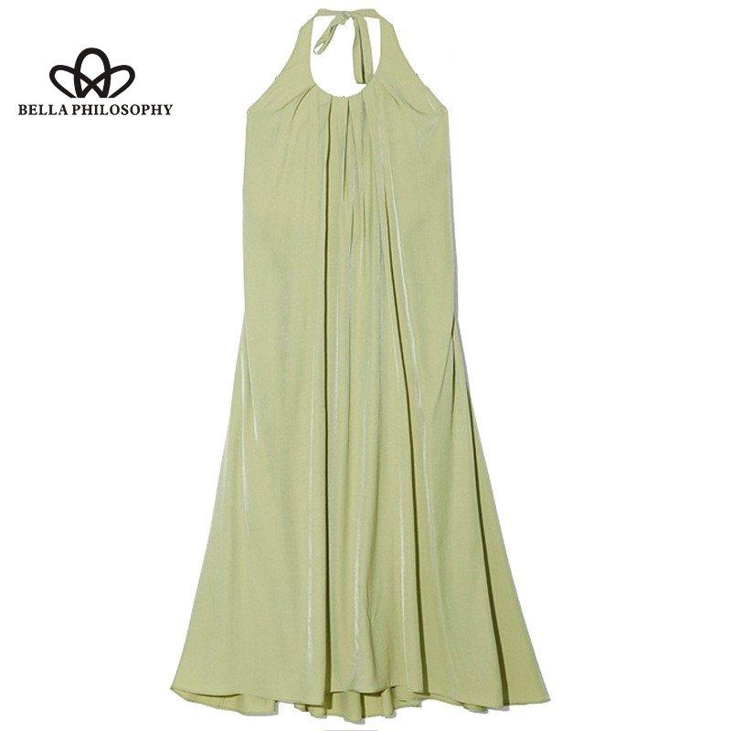 Reisekleidung Urlaub am Meer Großes rückenfreies Halskleid Neues Sommer-Sexy-Strandkleid für Frauen Elegantes, lässiges langes Kleid