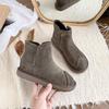 Large Size Fashion Martin Boots Women's Autumn and Winter New Velvet Warm Flat Bottom Fashion Snow Boots Short Boots Women