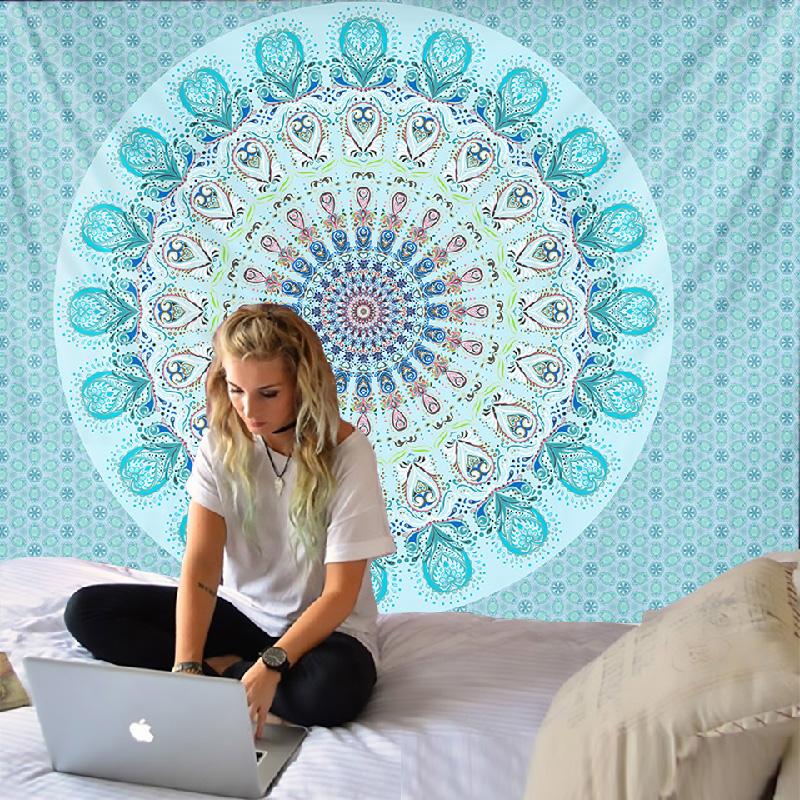 Mandala Lace Tapestry Wall Decor Living Room Tapestry Wall Beach Towel Thin Blanket Travel Mat