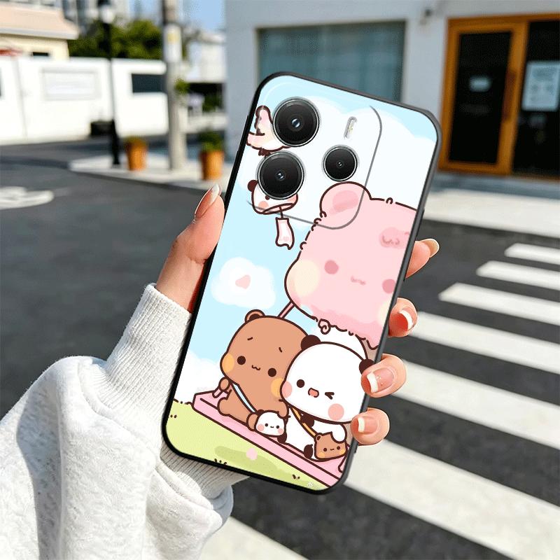 Bubu Dudu Cartoon Cute Soft Phone Case for Xiaomi Redmi Note 12 13 14 15 Pro Plus 11 12S 11S 11T 10 4G Black Cover Back Shell