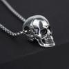 New Trendy Horror Skull Head Pendant Necklace Men's Fashion Metal Accessories Hip Hop Jewelry Party Gift