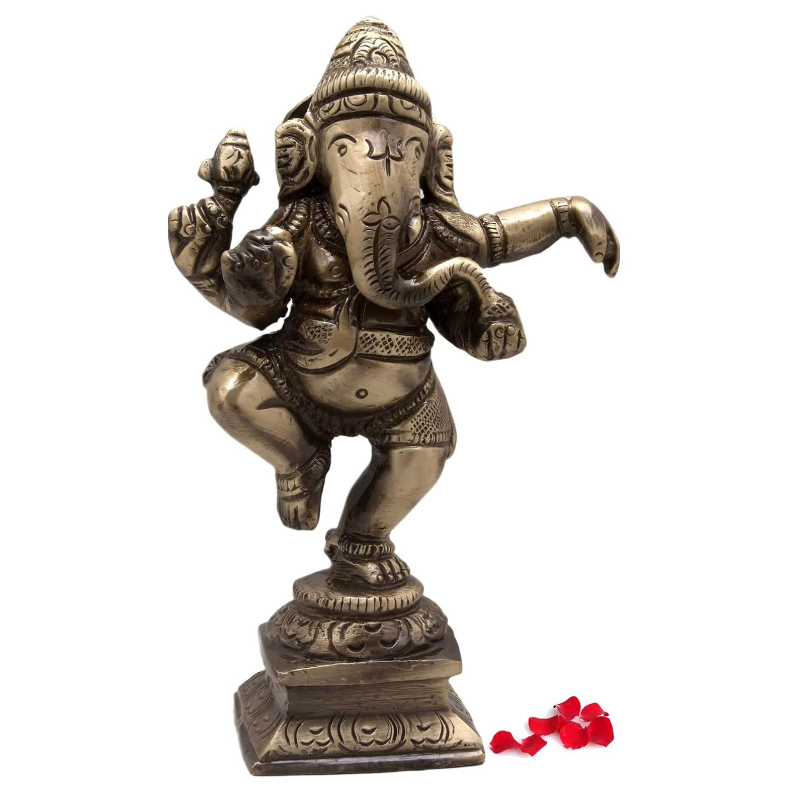 Танцующий Идол Ганеши, Статуэтка Бога Ganpati Ji Ganesh Ji, Коричневый, Латунный Идол