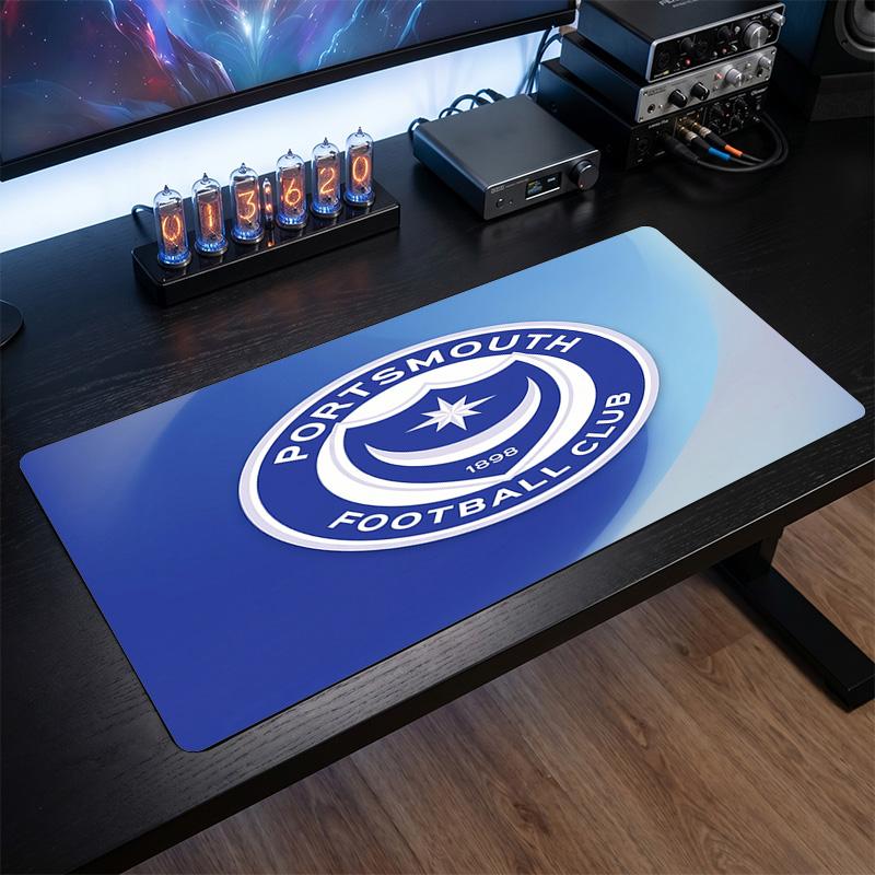 Portsmouth FC Theme Pattern Mouse Pad, Soccer Logo Design XXL Gaming Desk Mat Non-Slip Computer Mouse Pad