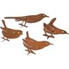 4 Stück Rostige Metall Vogel Ornament Eisenhandwerk Vogelförmige Kunst Silhouette Skulptur Outdoor Garten Hof Rasen Zaun Dekoration