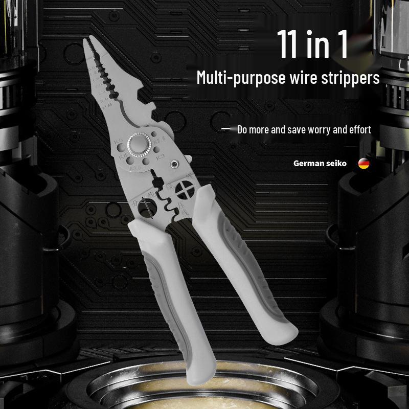 Multifunctional Electrician Pliers: Wire Stripper, Separator, Crimper, Skinner, Wrapper, Cutter