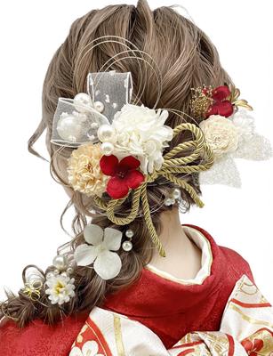 [Baramoly] Hair Accessory for Coming-of-Age Ceremony, Furisode, Graduation Ceremony, Hakama, Japanese Clothing, Kimono, Yukata, Wedding, Hydrangea,