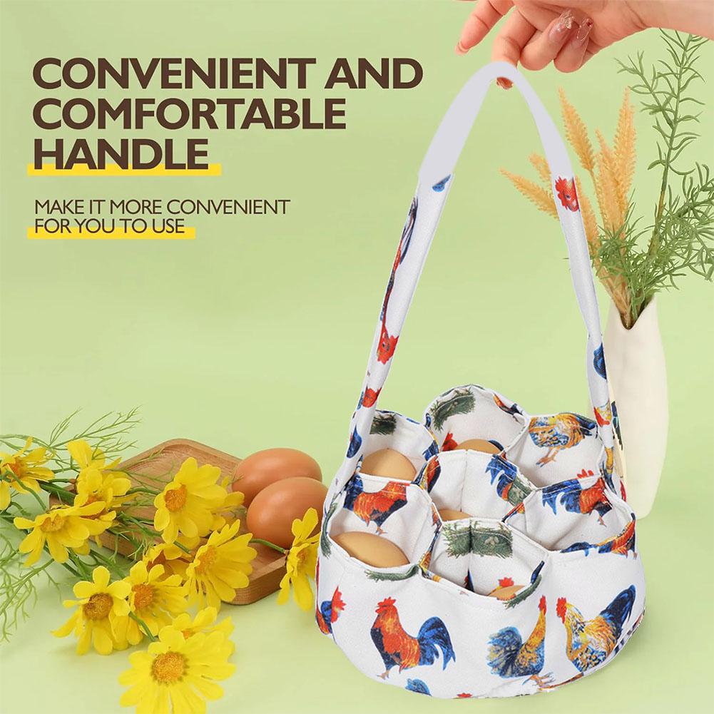 Egg Gathering Basket Chicken Egg Collection Supplies Reusable Canvas Garden Baskets for Fresh Eggs Collecting Egg Storage Bag