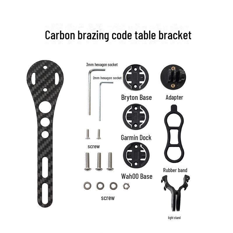 Stojak rowerowy z włókna węglowego z jednoczęściowym wspornikiem przedłużającym i akcesorium reflektora podwieszanego