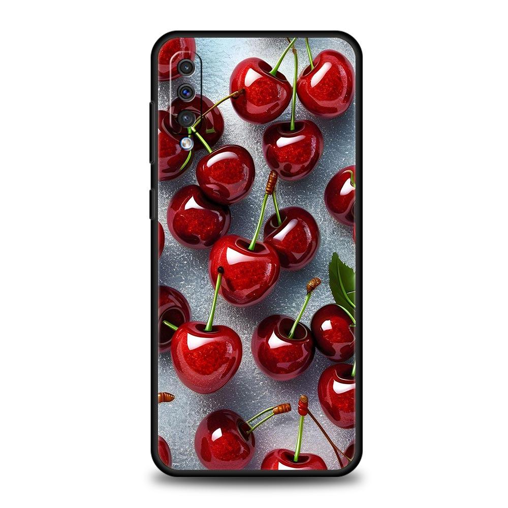 Red Cherry Phone Case For Samsung A26 A36 A56 A54 A52 A50 A70 A40 A20S A20E A12 A14 A16 A22 A24 A42 A34 A32 5G A04s A06 5G Cover