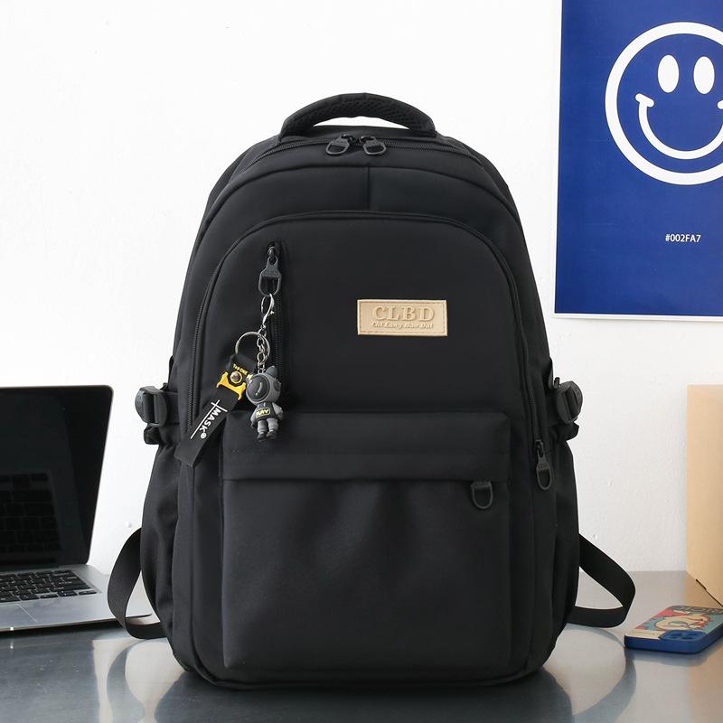 

School bag junior high school student high school college student backpack female large capacity travel computer bag couple backpack чорний