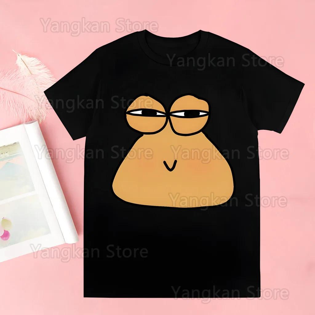 Pou Women Tshirt Harajuku Lady Letter Print T shirt Funny Female Tshirt Leisure Casual Fashion Aesthetic Tshirt