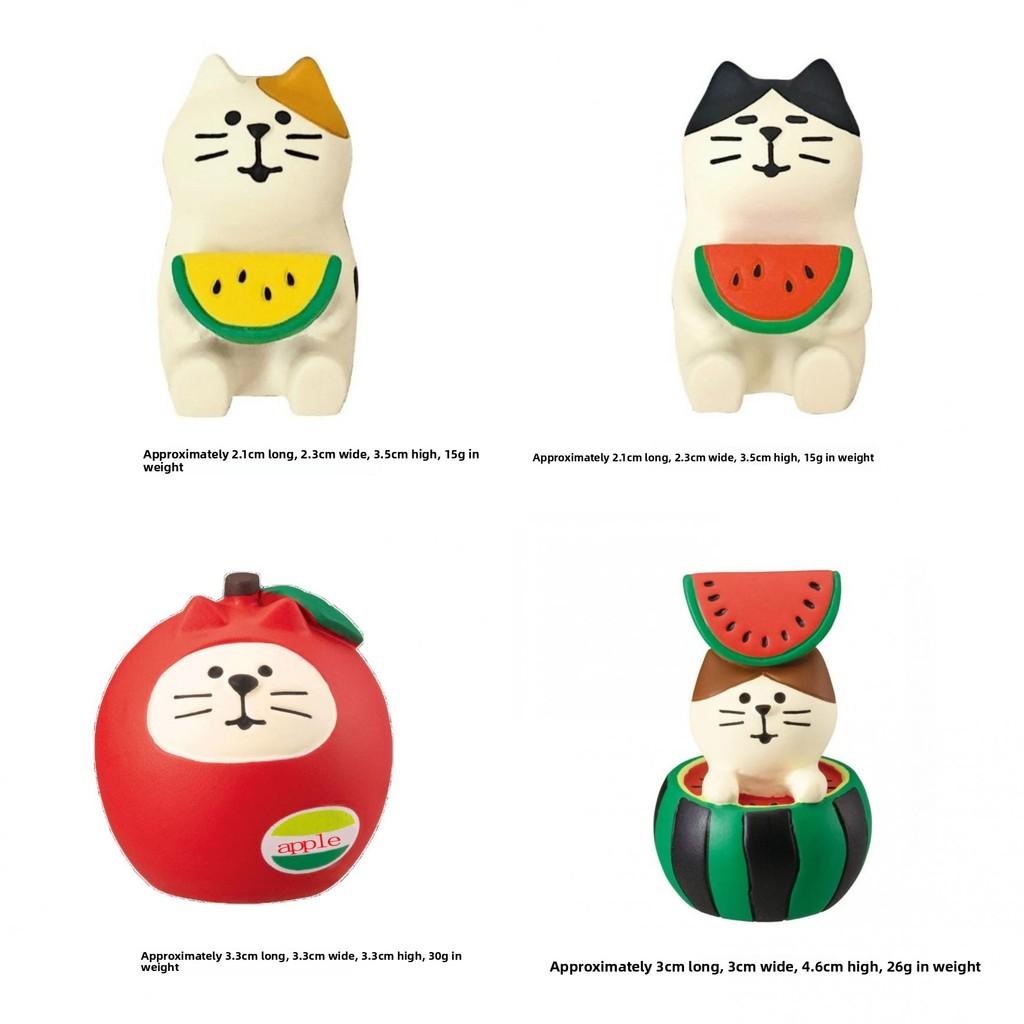 Summer Watermelon Cat Resin Figure For Kids And Office Decor
