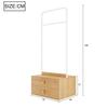 Kleiderschrank (Einzelstück 70 × 55 × 170 cm), Doppeltürdesign mit großen Staufächern, griffförmige Cartoon-Griffe und erhöhte Füße, Holzfarbe