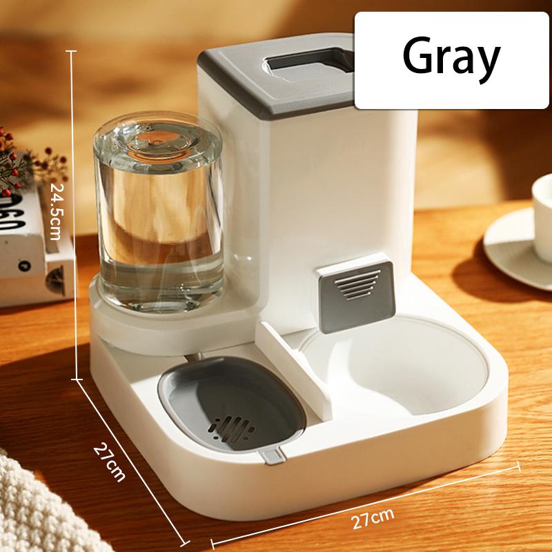 Pet Cat Bowl Automatic Feeder Water Dispenser Dog Cat Food Bowl with Drinking Raised Stand Double Dish Bowls for Cats Dogs Pet