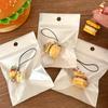 3 Pcs Burger Pendant Cartoon 3D Pendant for Cats and Puppies Mobile Phone Hanging Rope Student Keychain