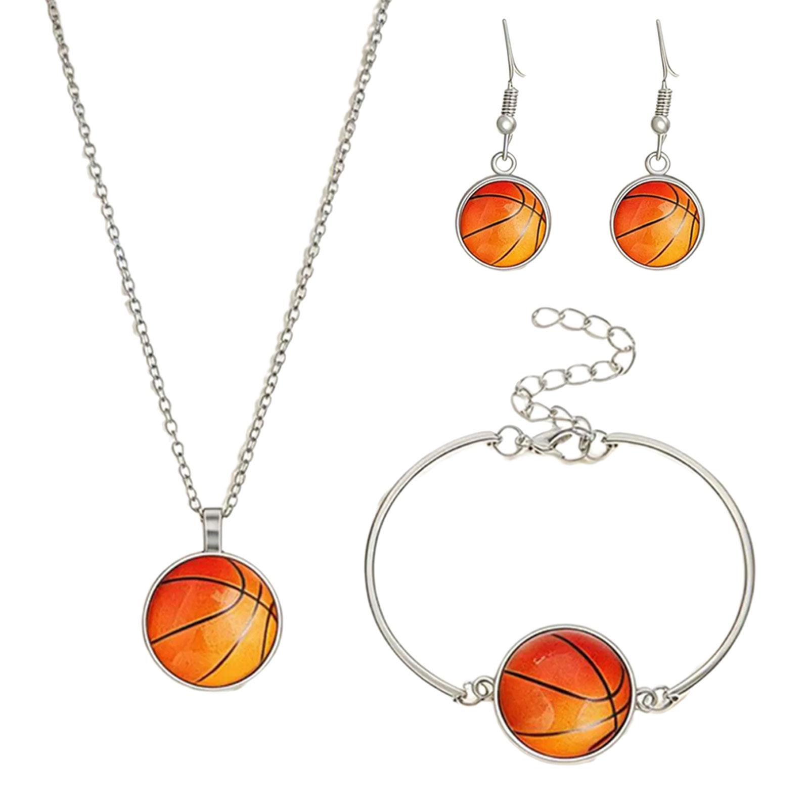 

Stylish Sport Themed Jewelry Set For Women Elegant Earrings Necklace And Bracelet Gift For Fitness Enthusiasts