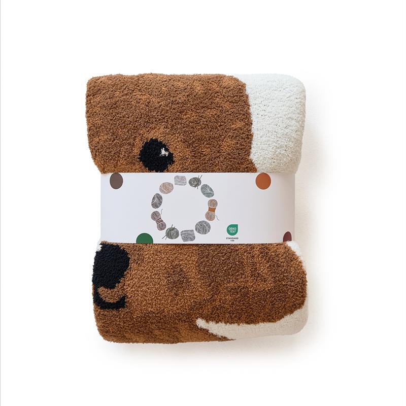 Puppy Pattern Knitted Blanket for Beds, Cute Dog Sofa Cover, Home Decor, Bed End Towel, Luxury Throw Blanket, Shawl Travel, Car
