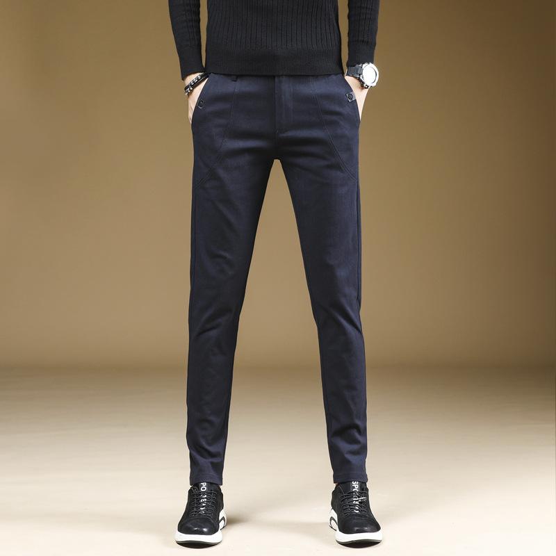 Spring And Autumn New Versatile Casual Pants Fashionable Business Straight Leg Small Foot Slim Fit Elastic Men'S Casual Sports Pants