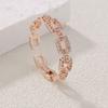 Gold Sliver Color Link Chain Shape Paved Diamond Cuff Rings For Women Copper Adjustable Figure Accessory