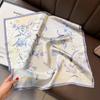 Literary and simple small fresh lilac 53 silk silk scarf women's neck protection small scarf tied bag decoration gift