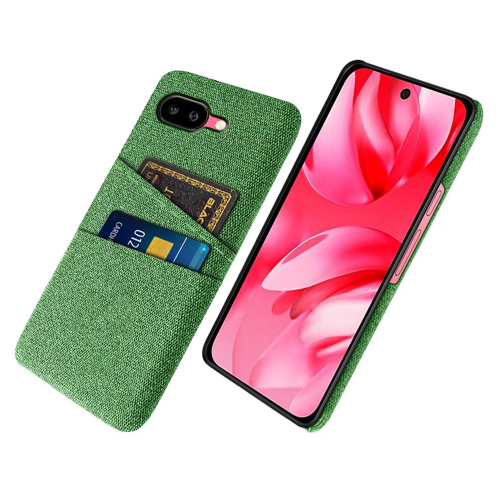 For Google Pixel 9a Case Cloth+Hard PC Phone Cover with Dual Card Slots