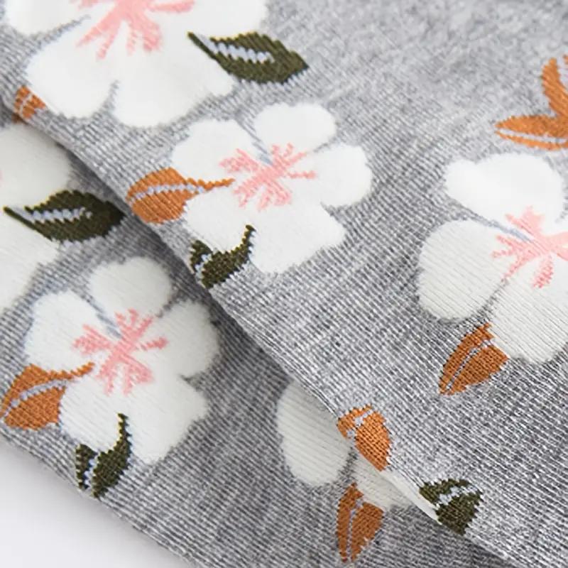 10 Pairs Women Floral Cotton Vintage Patterned Crew Middle Tube Socks Novelty Ankle Ruffled Warm Casual Sock