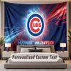 Custom Name Text Tapestry Chicago Cubs Personalized Polyester Wall Tapestry For Bedroom And Room
