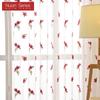 1 Stück Nuan Serie Exquisit und Vielseitig Pastoraler Stil Rot Floral Bestickt Transparenter Vorhang Tüll für Wohnzimmer Schlafzimmer Fensterdekoration Heimdekor