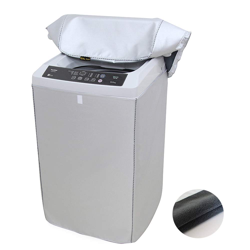 

Washing Machine Silver Fits Mr.You Cover, Waterproof, Dustproof, Moisture-Proof, UV-Blocking, Coated, Fleece-Lined, [L], 8-10kg