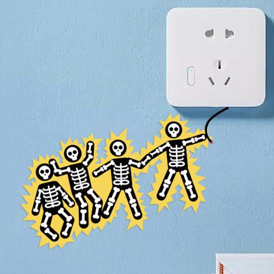 5Pcs No Touching Electric Switch Sticker Self-adhesive Removable Waterproof PVC Home Business Hotel Danger Electric Safety Warning Wall Decoration